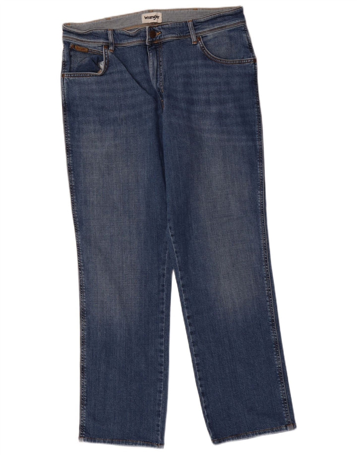 WRANGLER Muške Texas Straight Jeans W36 L32 Plavi pamuk