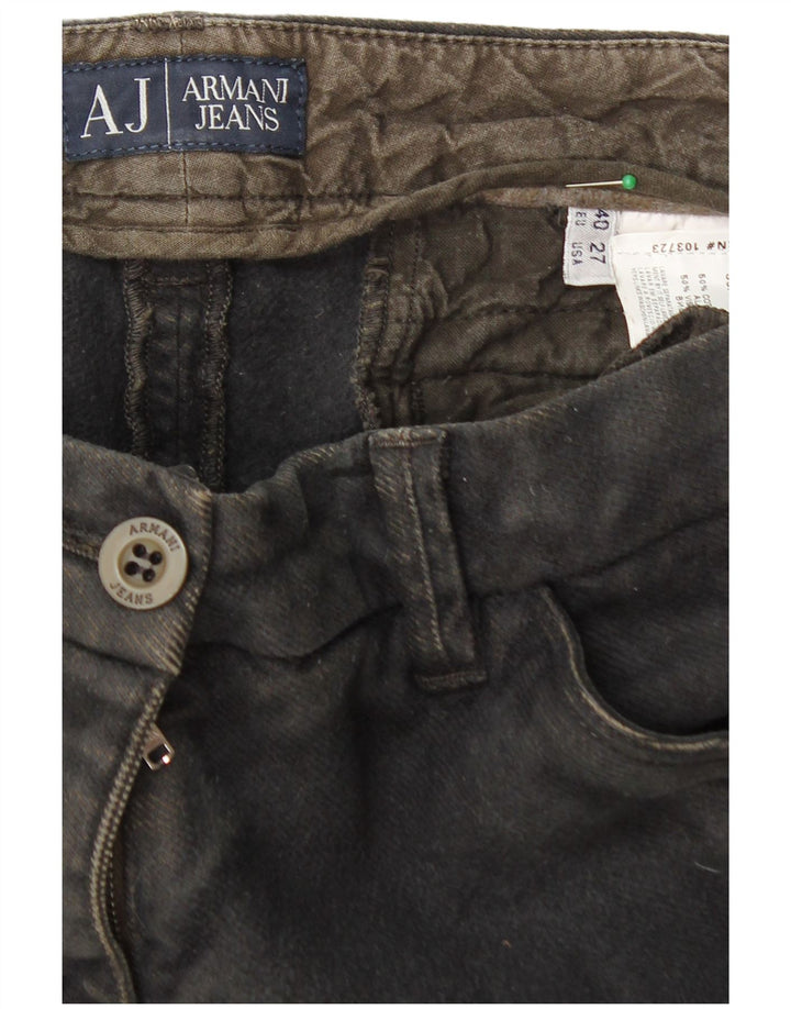 ARMANI Ženske uske chino hlače EU 40 srednje W27 L30 crni pamuk