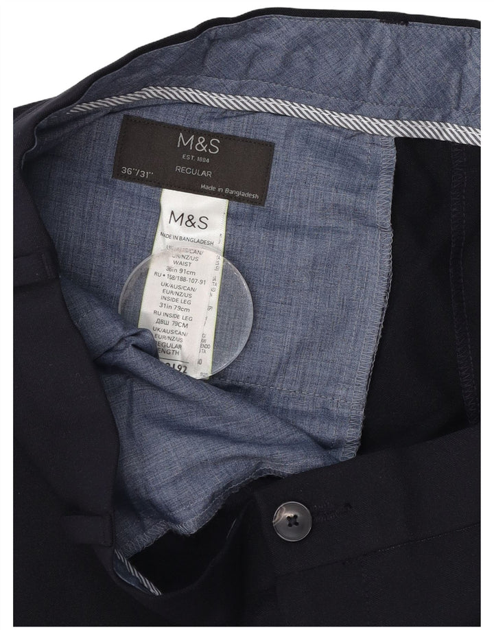 Marks & Spencer muške chino hlače standardnog kroja W36 L31 tamnoplavi poliester