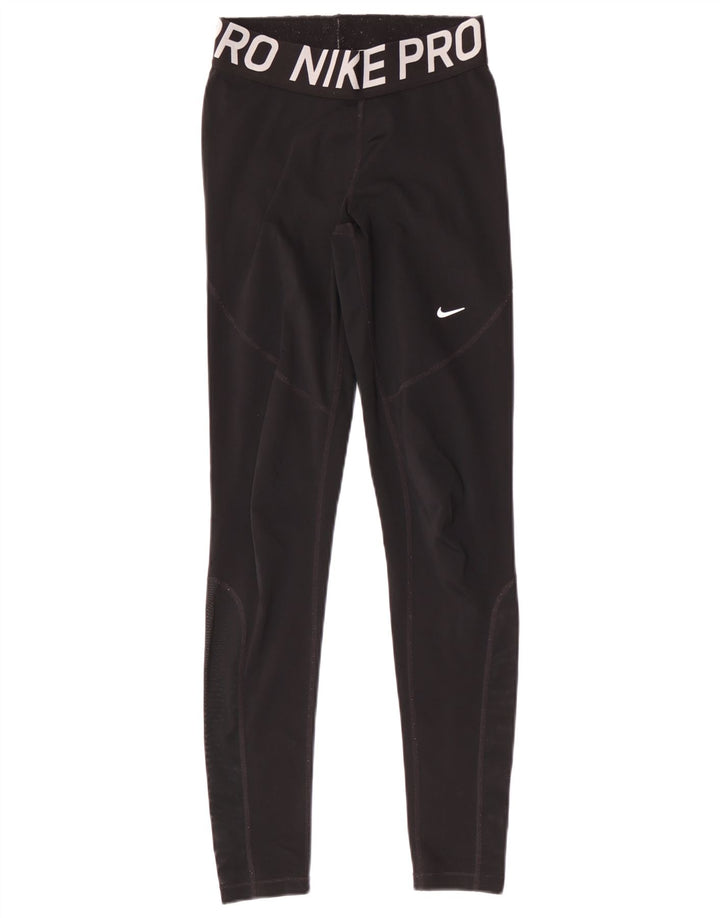 Nike Ženske Dri Fit Graphic Leggings UK 8 Male crne poliesterske