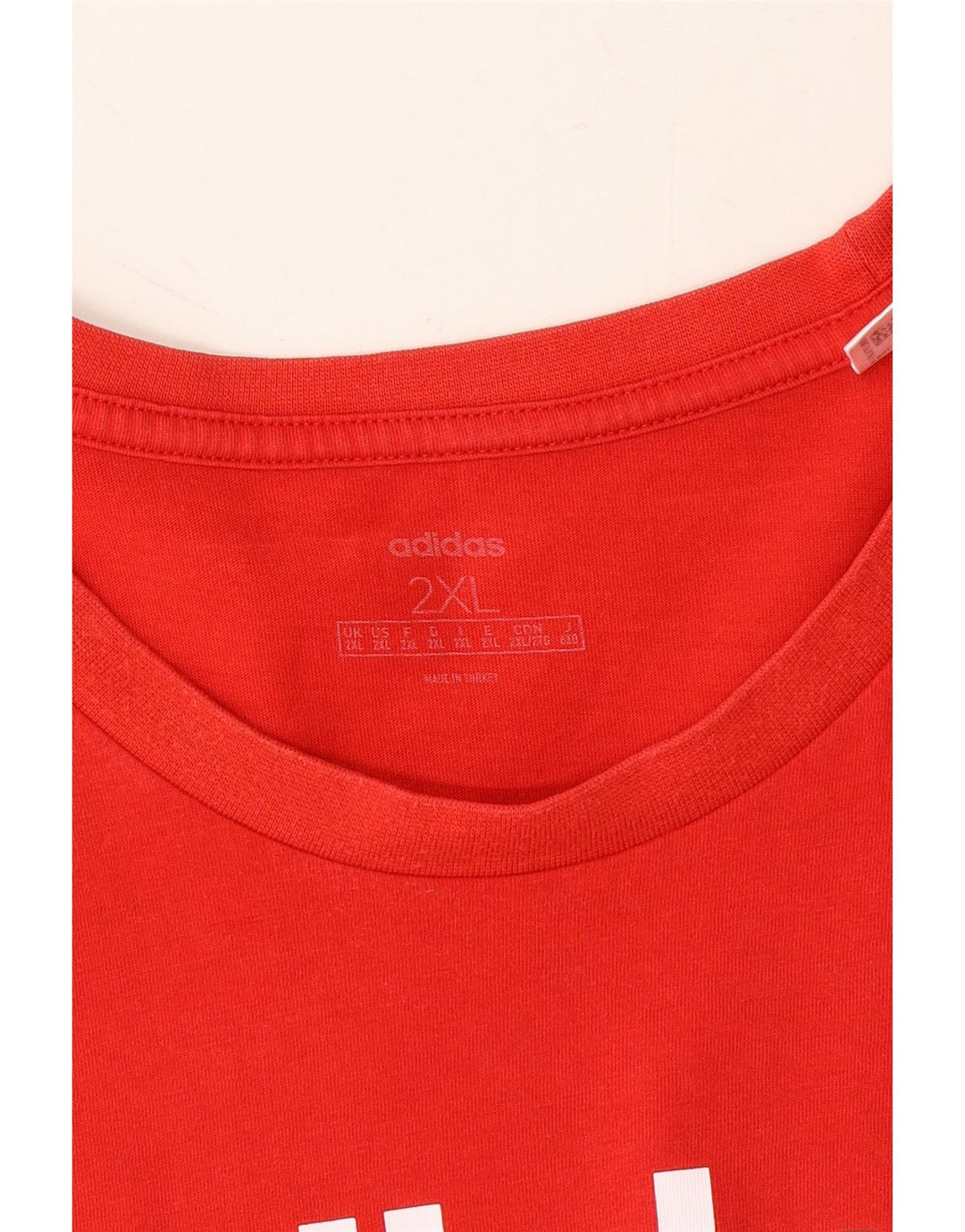 ADIDAS Mens Graphic T-Shirt Top 2XL Red Vintage Adidas and Second-Hand Adidas from Messina Hembry 