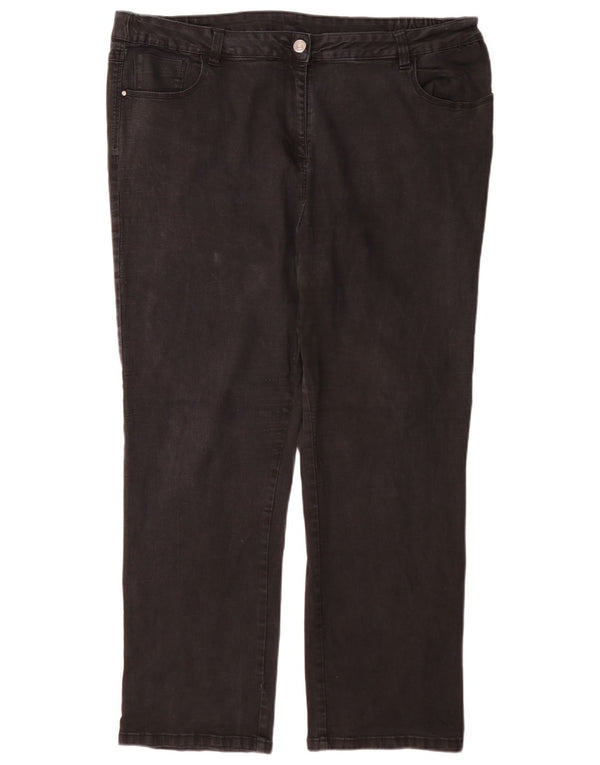M&Co ženske ravne traperice visokog struka UK 26 5XL W40 L30 crni pamuk