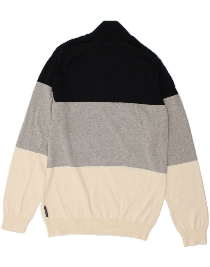 FRENCH CONNECTION Mens Zip Neck Jumper Sweater Medium Multicoloured Vintage French Connection and Second-Hand French Connection from Messina Hembry 