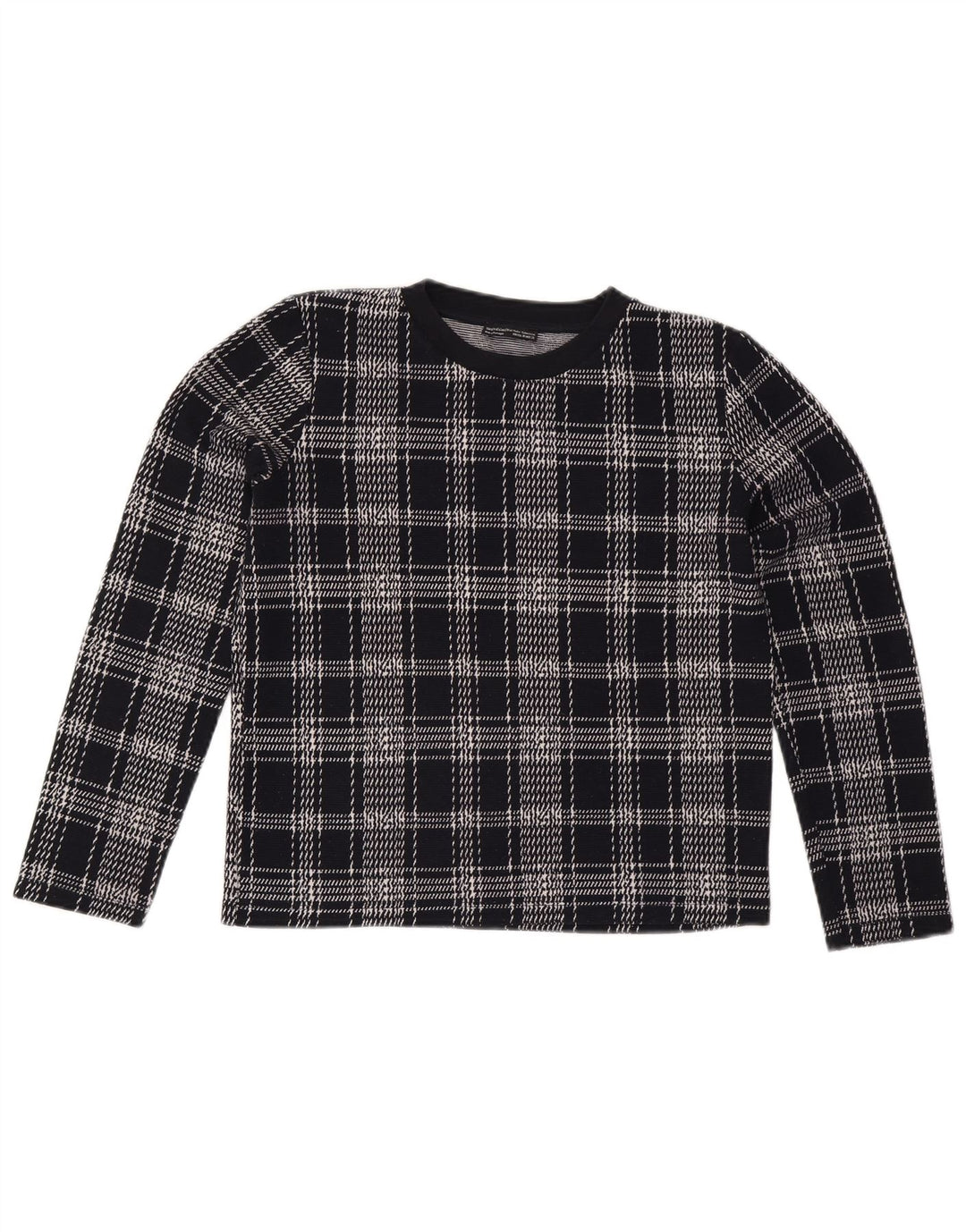 ZARA Ženska majica s kratkim rukavima UK 14 srednje tamnoplava karirana