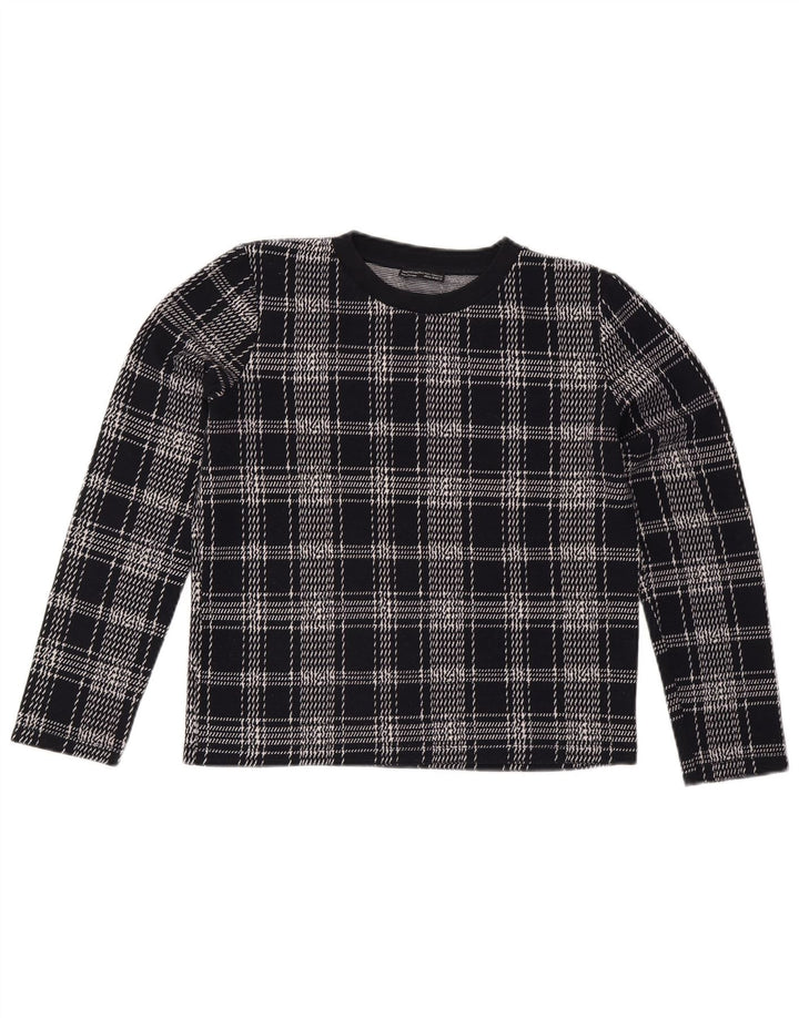 ZARA Ženska majica s kratkim rukavima UK 14 srednje tamnoplava karirana