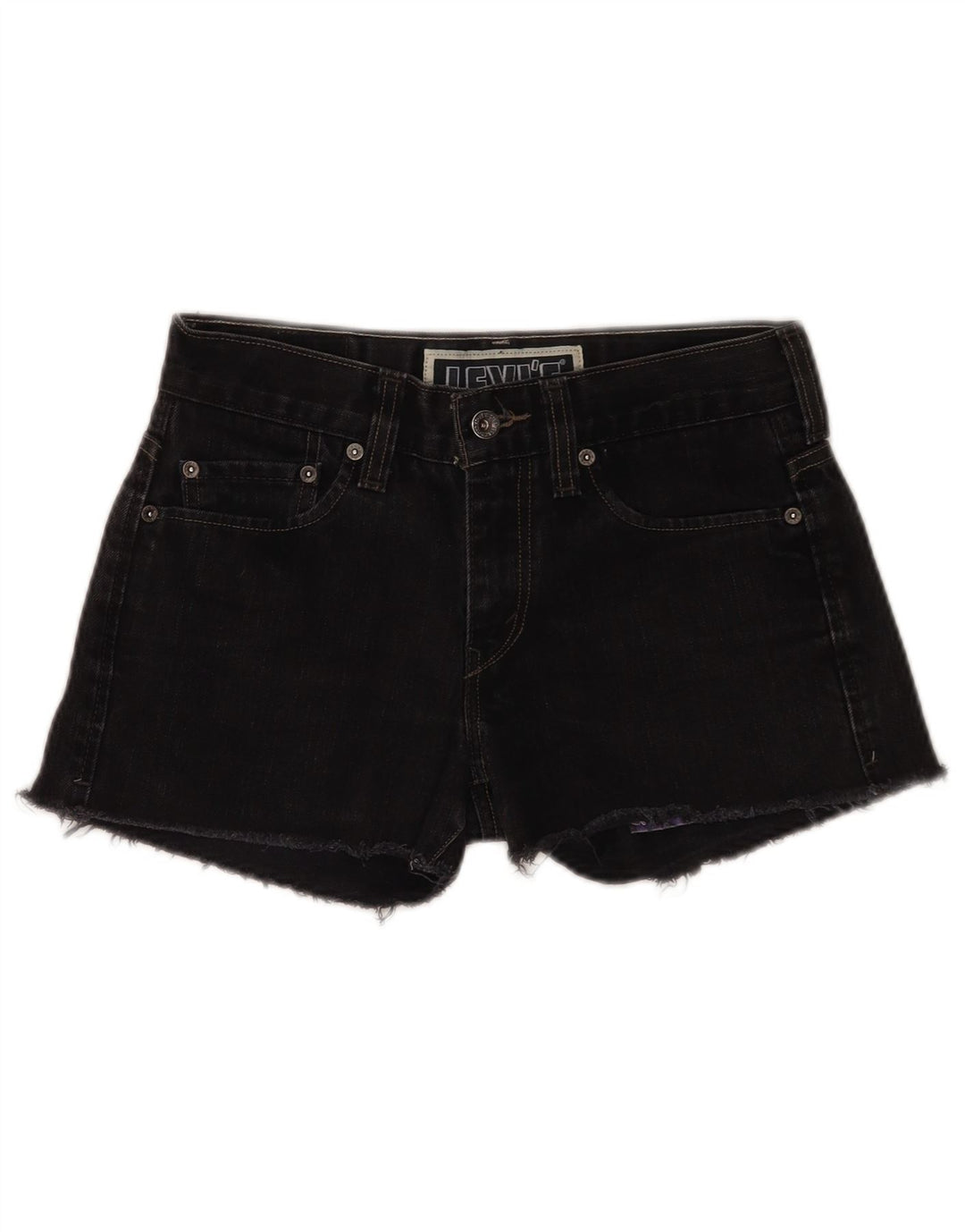 Levi's ženske 511 uske traper kratke hlače W30 Srednje crni pamuk