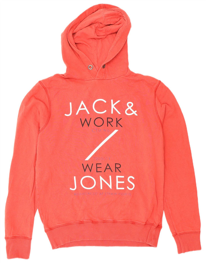 Jack & Jones muška majica s kapuljačom srednje veličine, crveni pamuk