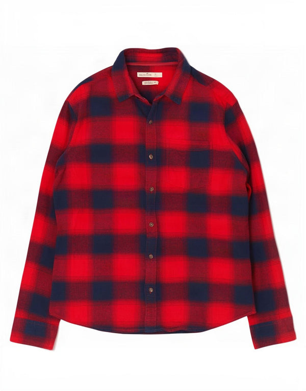 Hollister muška flanelska košulja XL, crveni karirani pamuk
