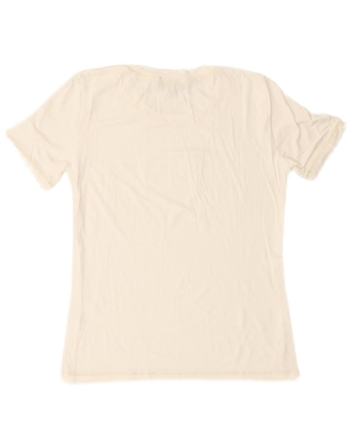 LUISA SPAGNOLI Ženska majica kratkih rukava s grafičkim motivima UK 14 Srednje bijela viskoza