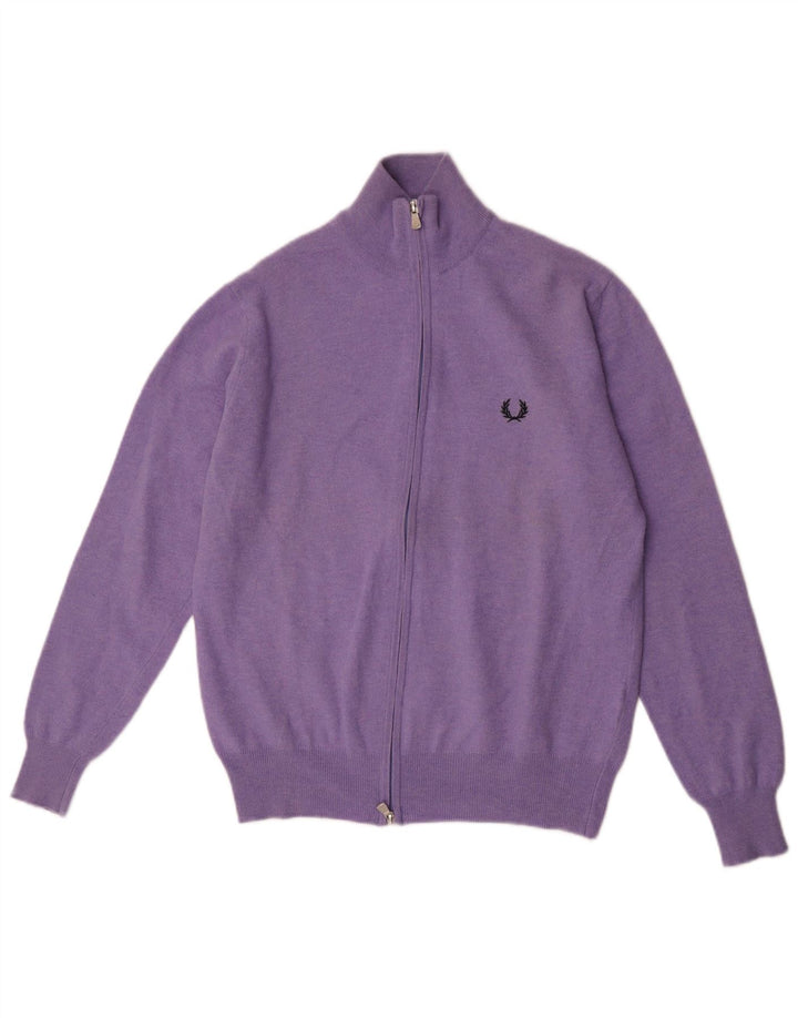 Fred Perry muški kardigan pulover mali ljubičasti vuneni