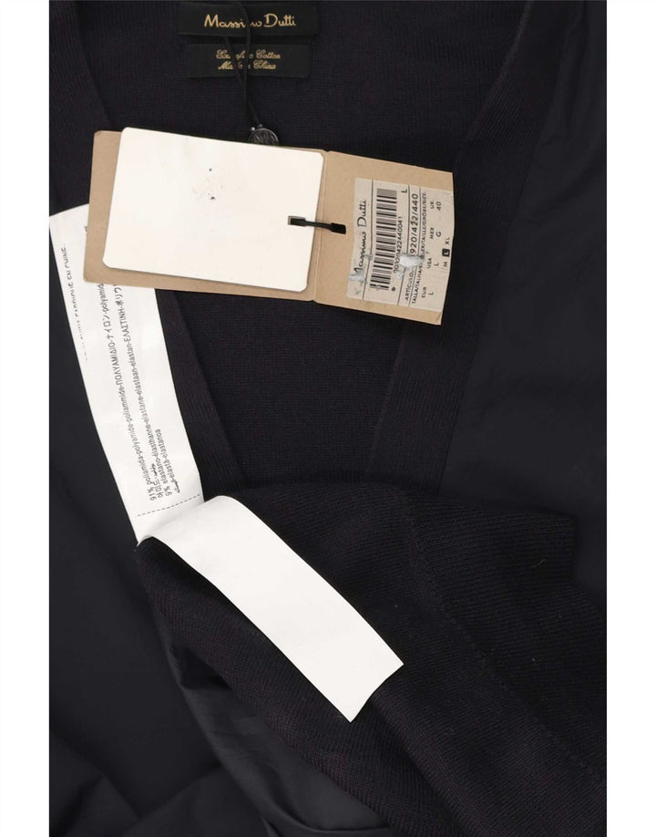 Massimo Dutti, muški kardigan džemper regularnog kroja, veliki tamnoplavi poliamid