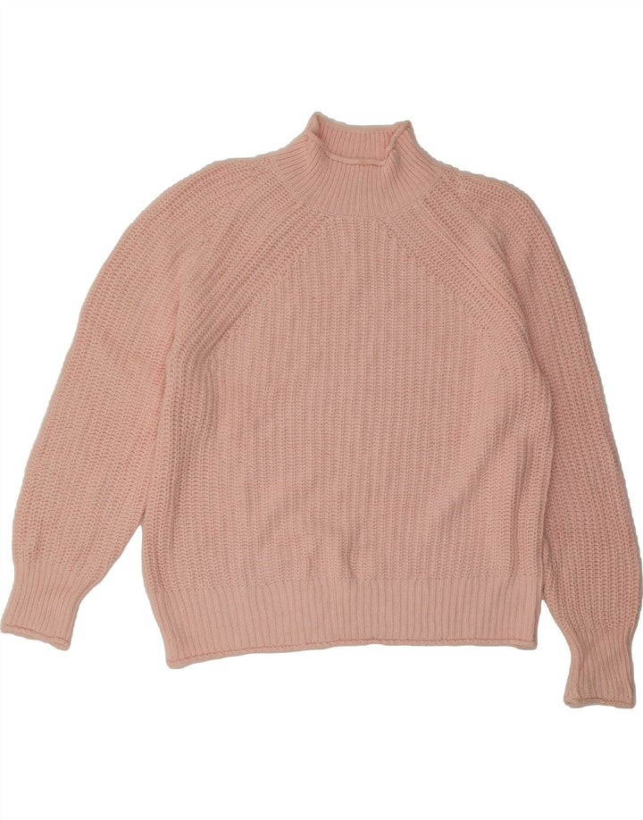 J. CREW Womens Turtle Neck Jumper Sweater UK 14 Medium Pink Cotton Vintage J. Crew and Second-Hand J. Crew from Messina Hembry 