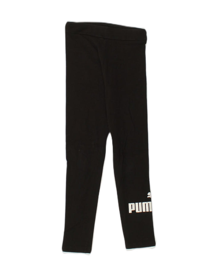 PUMA Girls Graphic Leggings 9-10 Years Small Black | Vintage Puma | Thrift | Second-Hand Puma | Used Clothing | Messina Hembry 