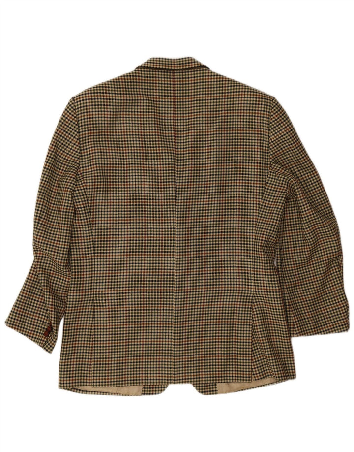 Vintage muški sako s 2 gumba IT 50 veliki bež karirani vuneni