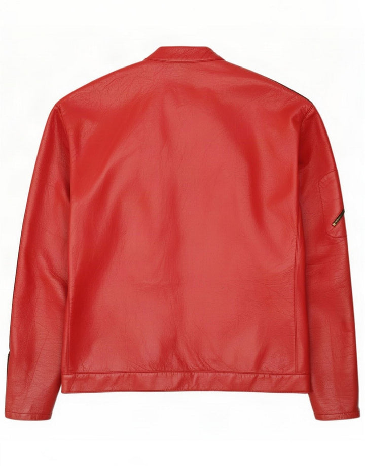 Vintage muška kožna jakna UK 40 Large Red Colourblock