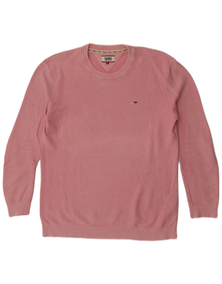 Veliki ružičasti muški džemper s okruglim izrezom Tommy Hilfiger