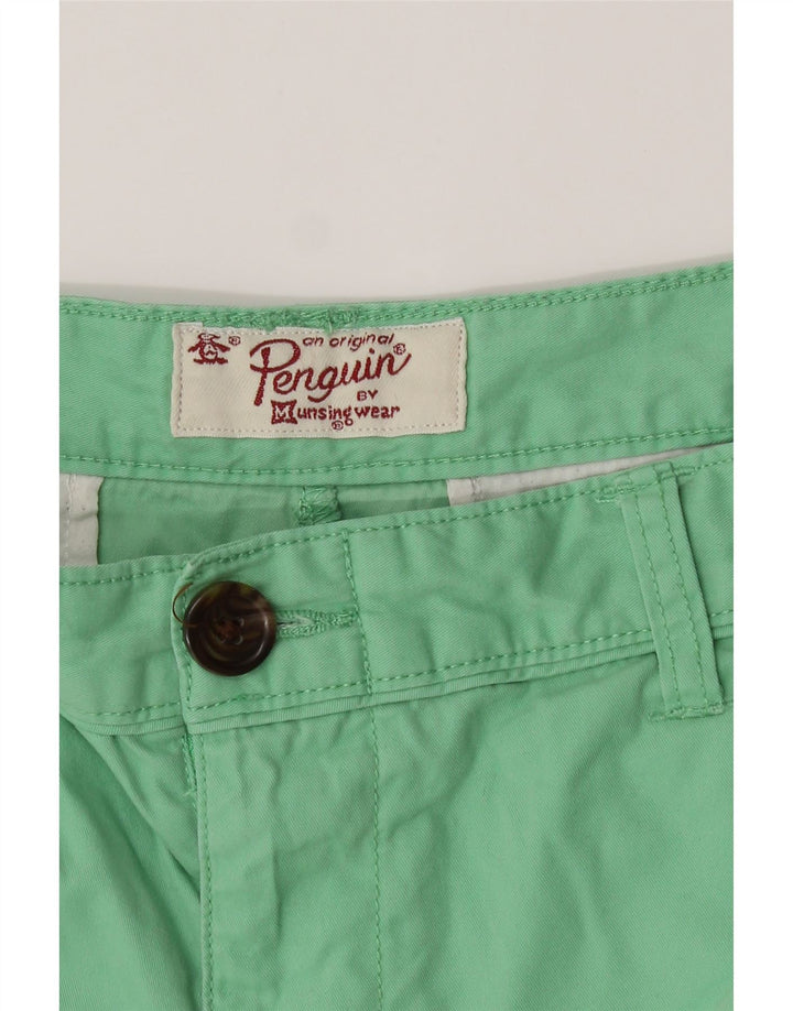 PENGUIN Womens Chino Shorts W34 Large  Green Cotton Vintage Penguin and Second-Hand Penguin from Messina Hembry 