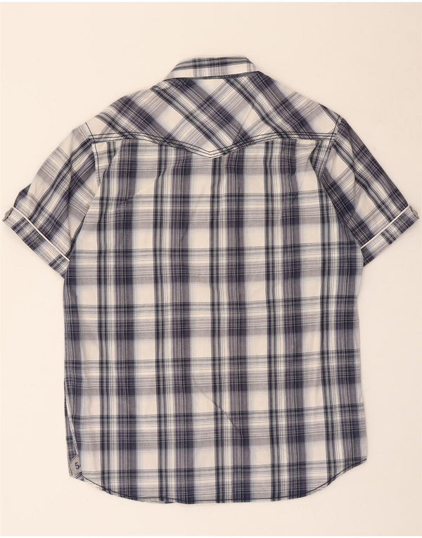 WPM muška grafička majica kratkih rukava XL tamnoplavi karirani pamuk