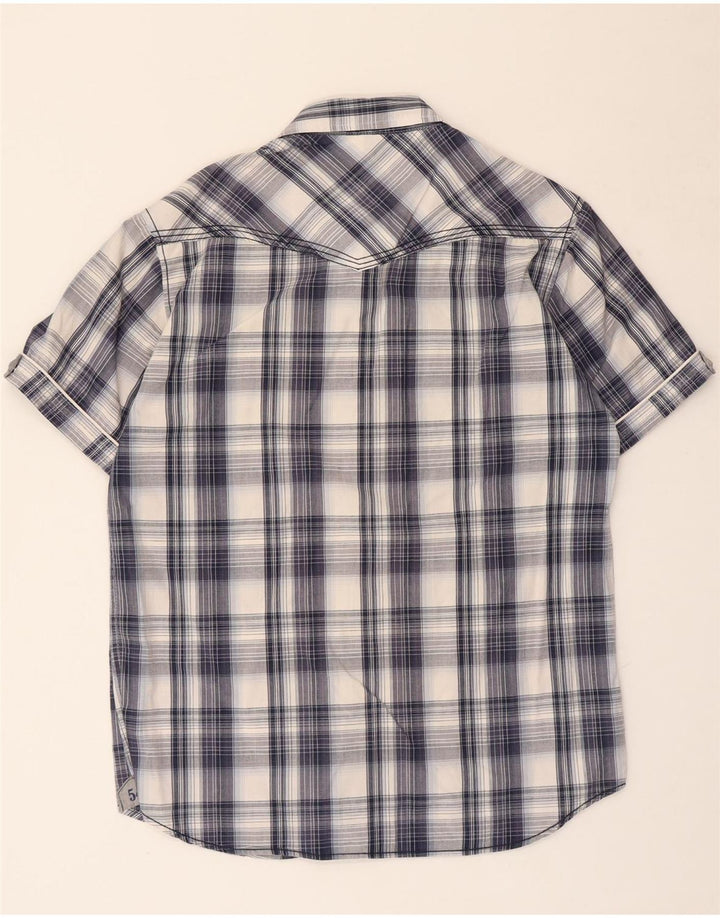 WPM muška grafička majica kratkih rukava XL tamnoplavi karirani pamuk