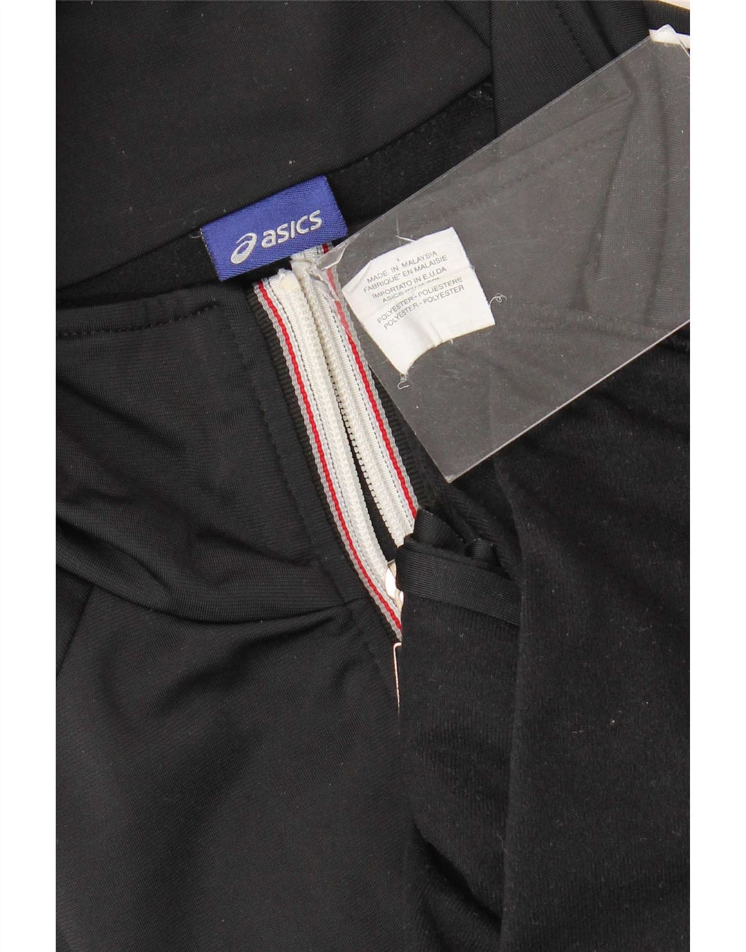 Asics muška gornja jakna od srednje crne pruge od poliestera