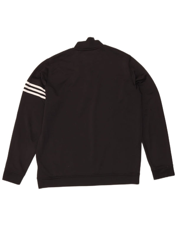 Veliki crni poliesterski džemper Adidas Climalite s izrezom s patentnim zatvaračem
