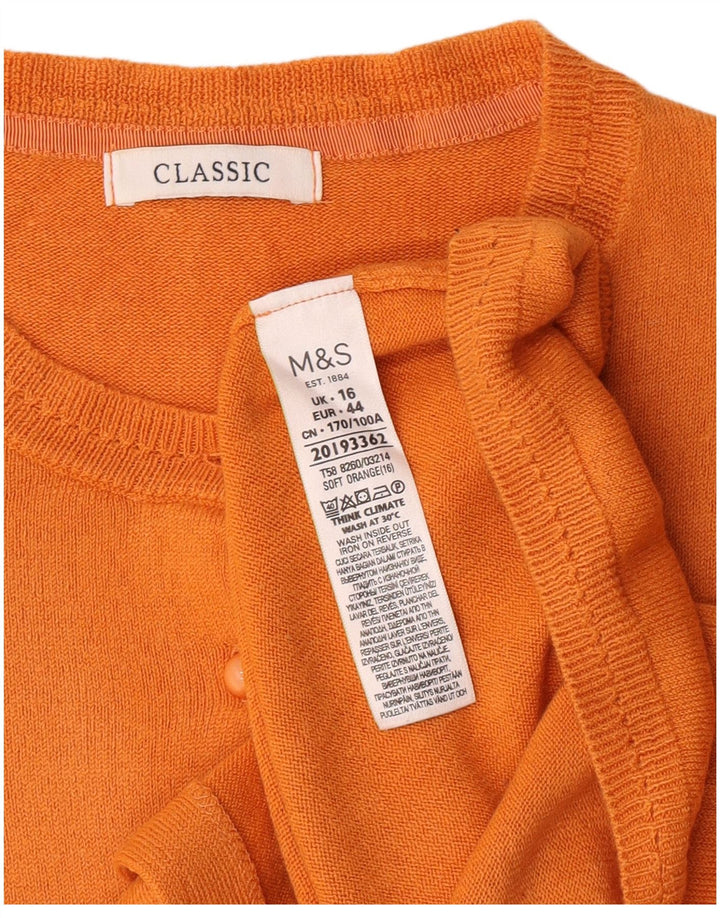 Marks & Spencer ženski prekomjerni kardigan pulover UK 16 velika narančasta