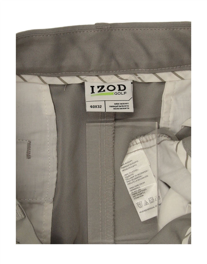 IZOD Mens Golf Straight Suit Trousers W40 L32 Grey Polyester