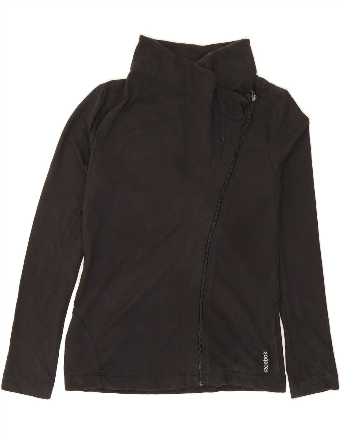REEBOK Womens Tracksuit Top Jacket UK 10 Small Black Cotton Vintage Reebok and Second-Hand Reebok from Messina Hembry 