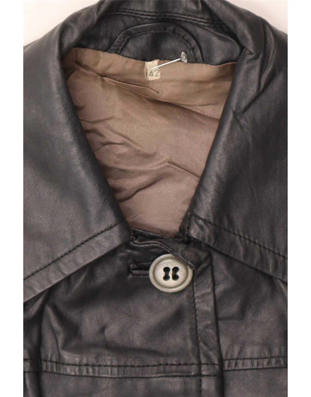 Vintage ženski kožni kaput IT 42 Medium Black