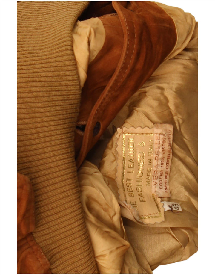 Vintage ženska bomber jakna od brušene kože IT 48 XL smeđa koža