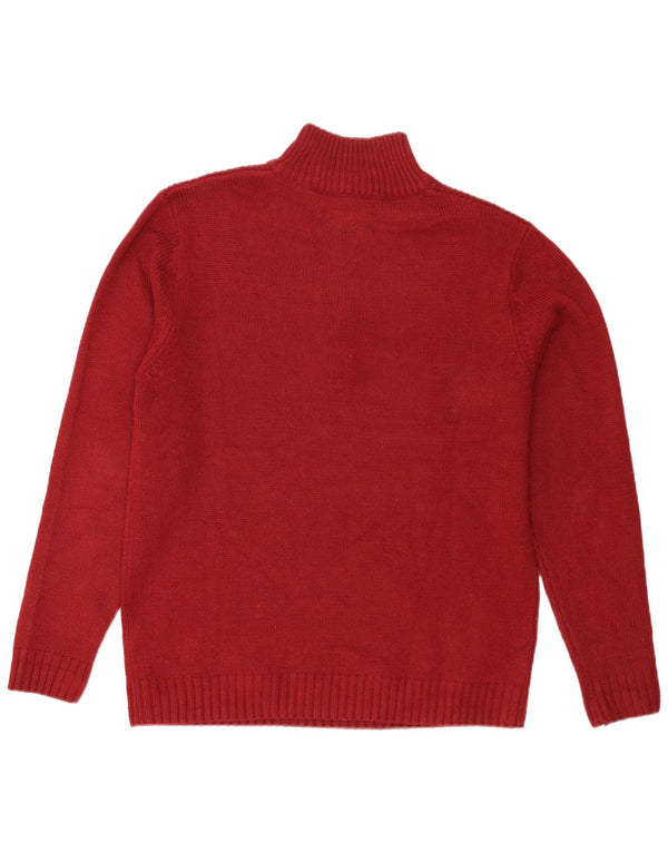 Pierre Cardin muški pulover s izrezom s patentnim zatvaračem XL, crveni akril
