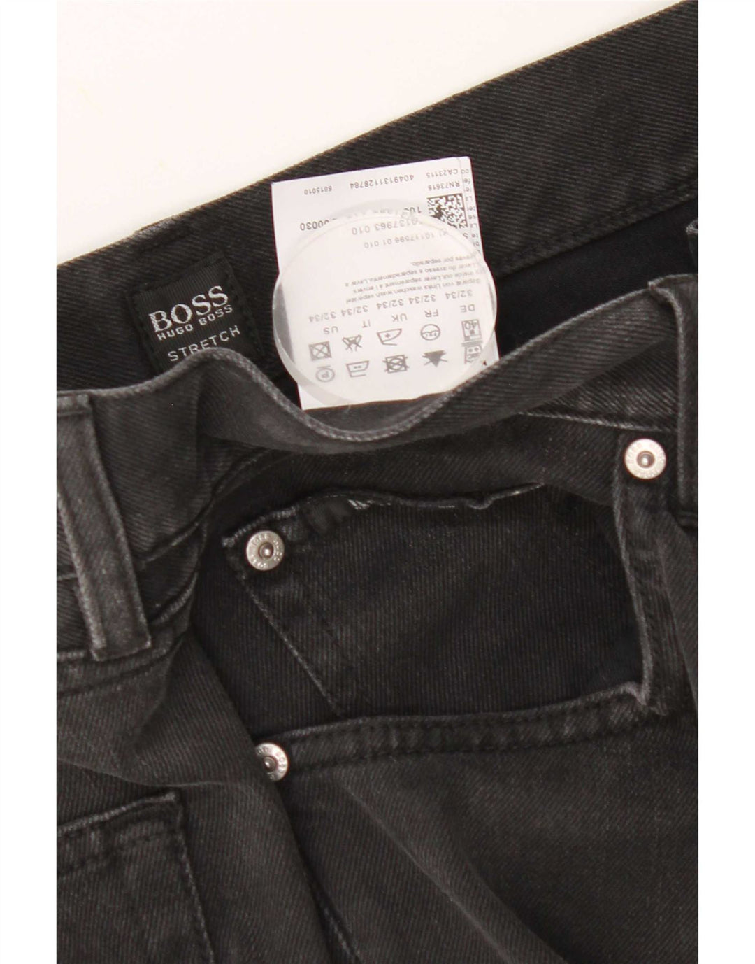 Hugo Boss muške ravne traperice W32 L34 crni pamuk