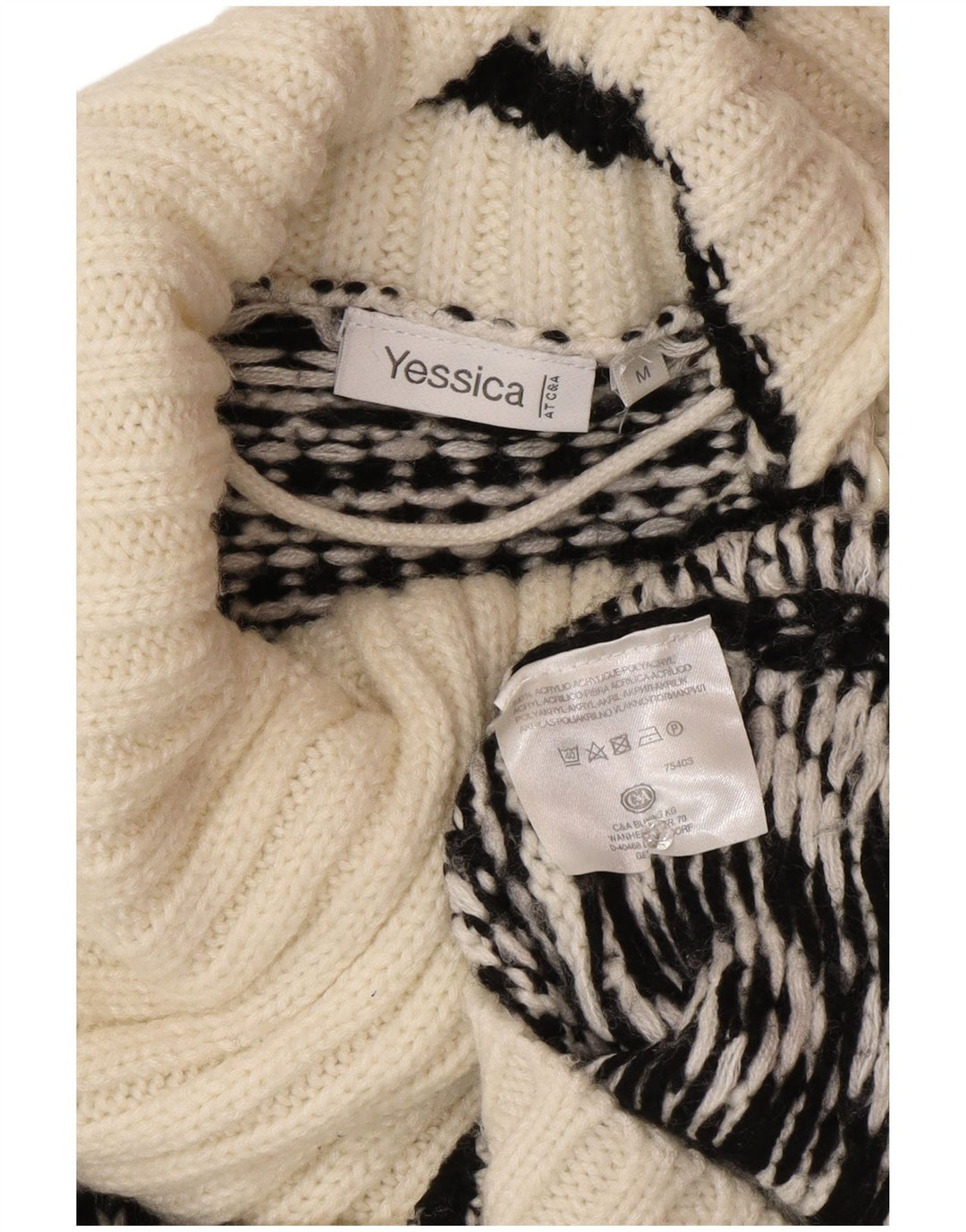 Yessica ženski džemper s dugmadima i ovratnikom UK 14 Srednje bijela zimska