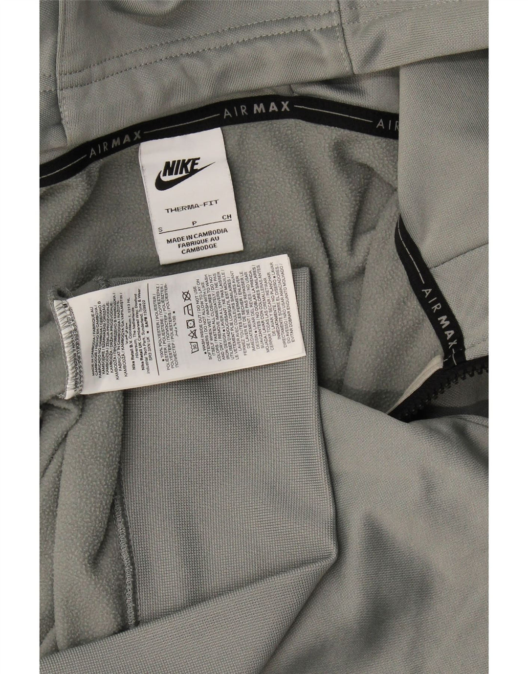 Nike muški pulover s kapuljačom s patentnim zatvaračem mali sivi poliester