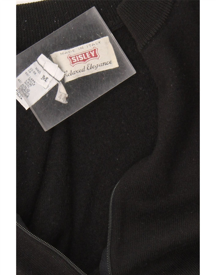 SISLEY Ženski džemper kardigan UK 12 Srednja crna vuna