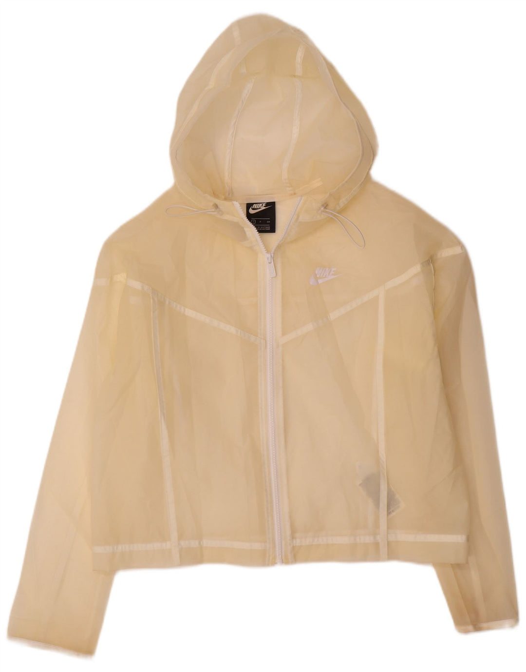 Nike ženska prevelika jakna za kišu s kapuljačom UK 10 Small Off White od poliuretana