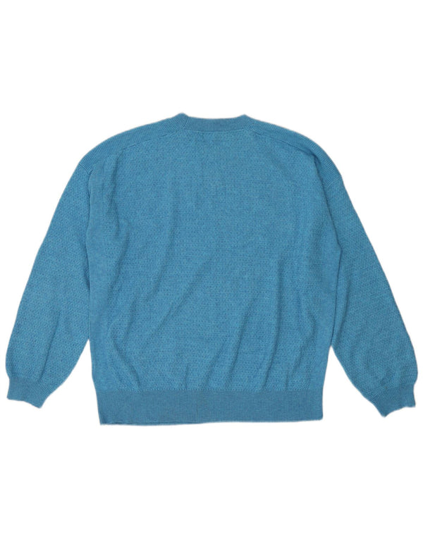Marks & Spencer Mens Crew Neck Jumper Sweater Large Turquoise Polyester