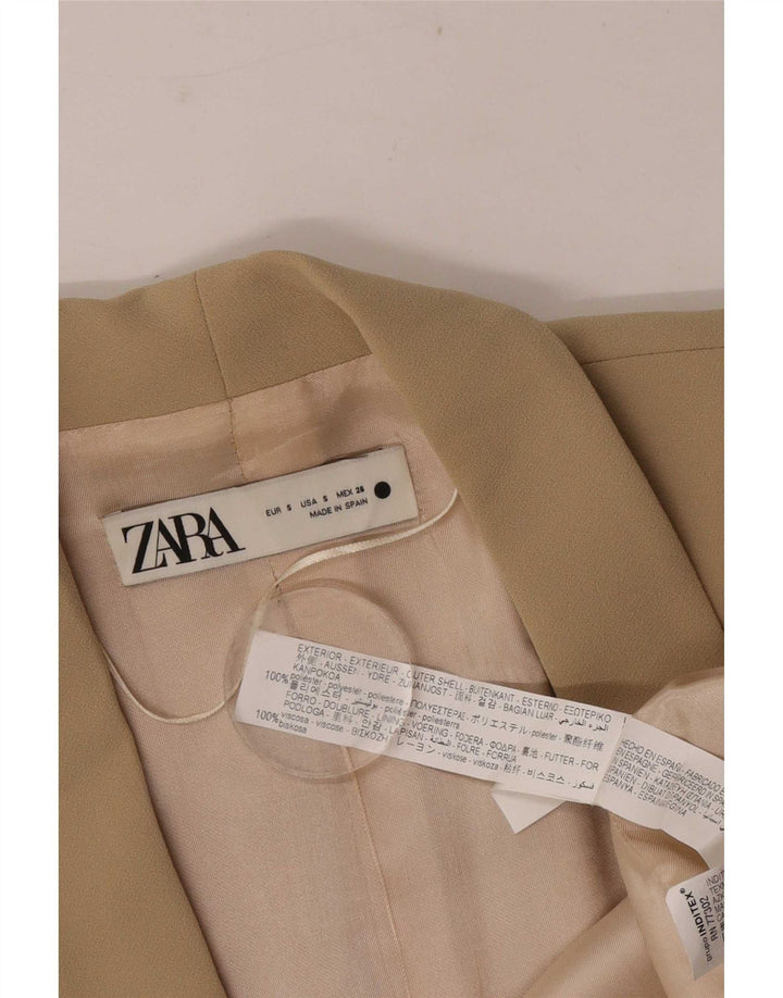 Zara ženska prevelika otvorena jakna s 3/4 rukavima UK 10 Small Beige