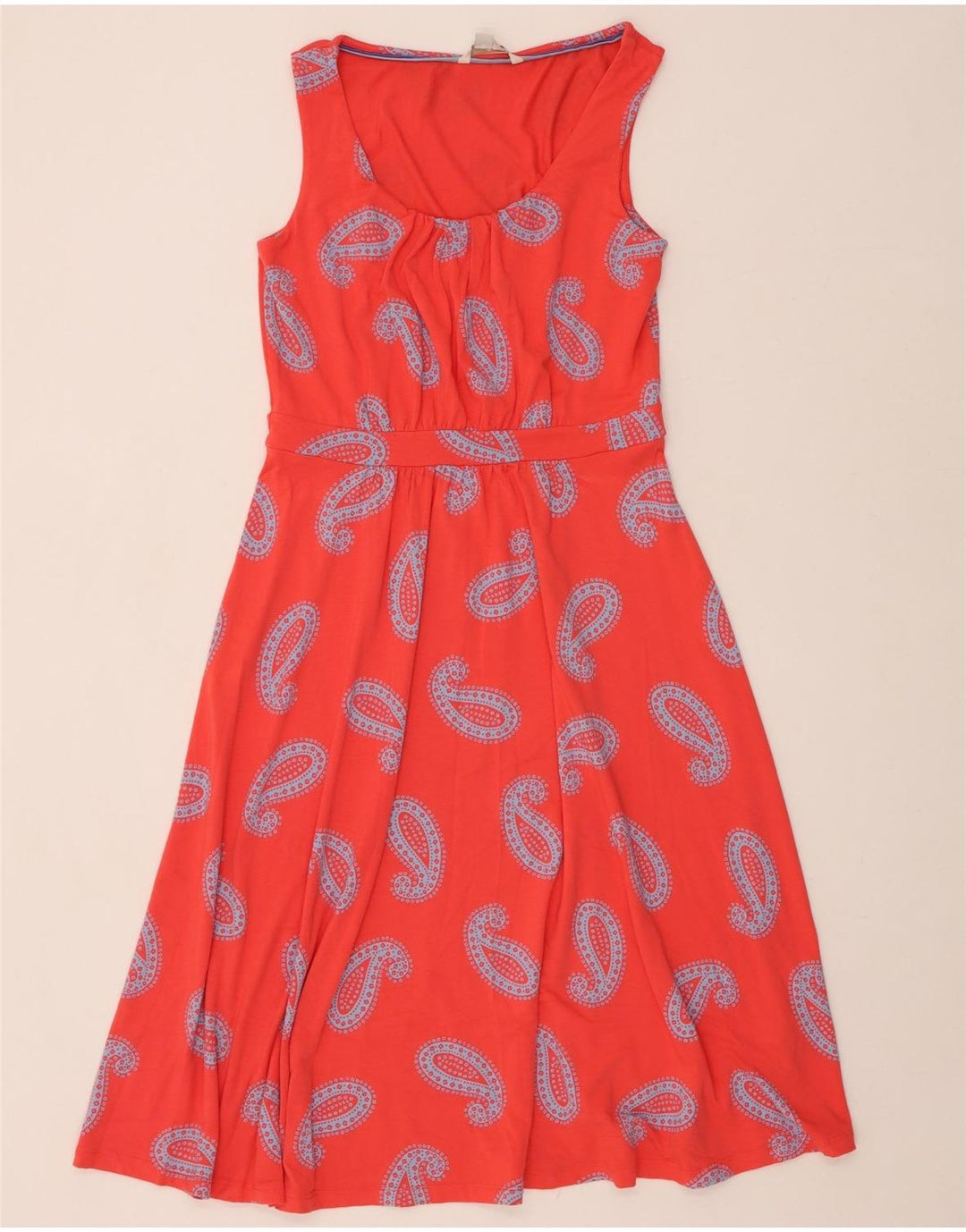 BODEN ženska duga haljina A-kroja bez rukava UK 12 Srednje crvena paisley viskoza