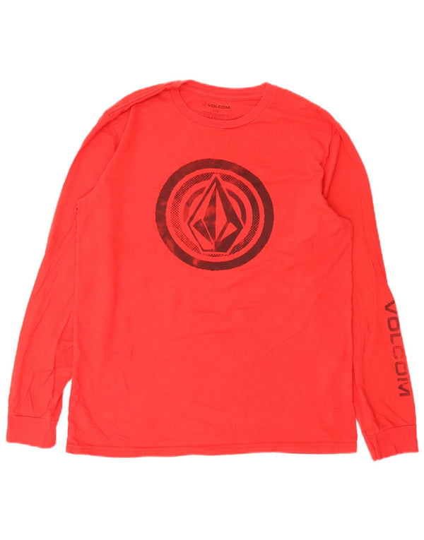 Volcom muška grafička majica dugih rukava veliki crveni pamuk