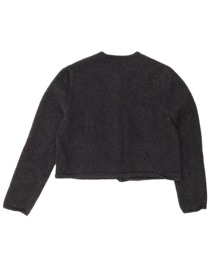 Massimo Dutti ženski kratki kardigan pulover UK 12 Srednje siva vunena