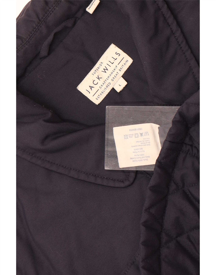 Jack Wills muška prošivena jakna UK 40 veliki tamnoplavi najlon