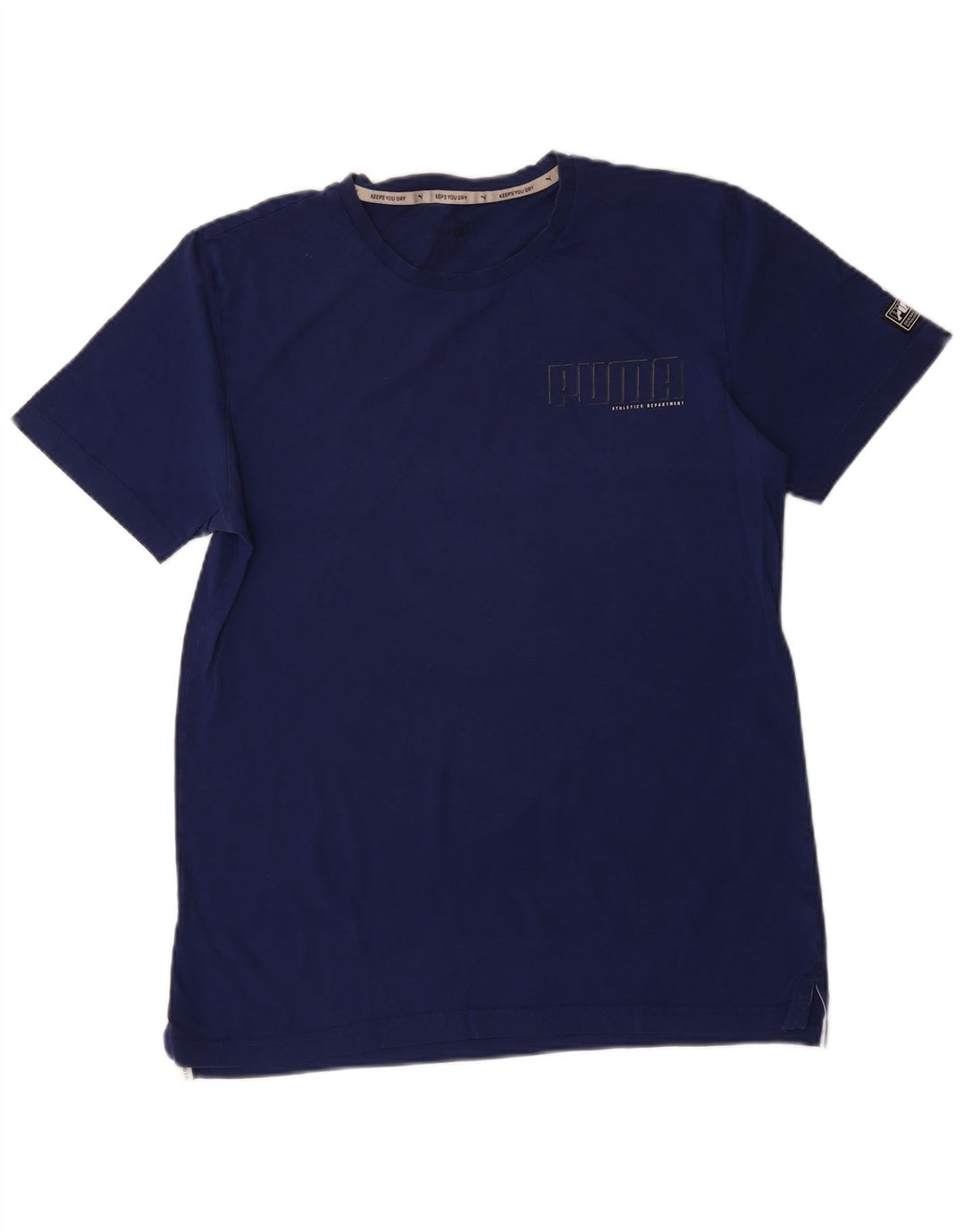 PUMA Mens T-Shirt Top Large Navy Blue Cotton