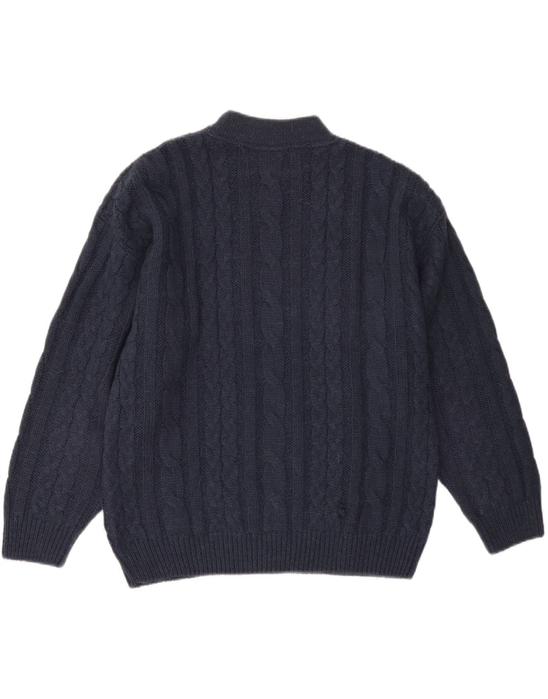 VINTAGE ženski džemper s okruglim izrezom UK 18 XL tamnoplavi akril