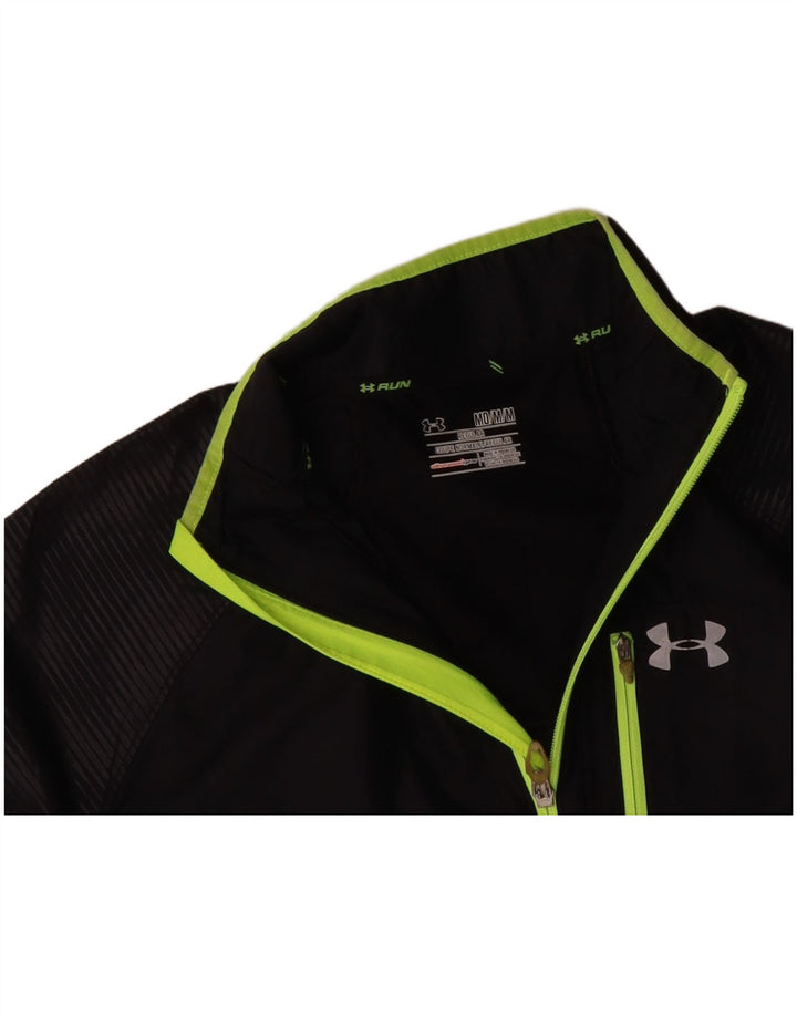 UNDER ARMOUR Mens Tracksuit Top Jacket Medium Black Polyester
