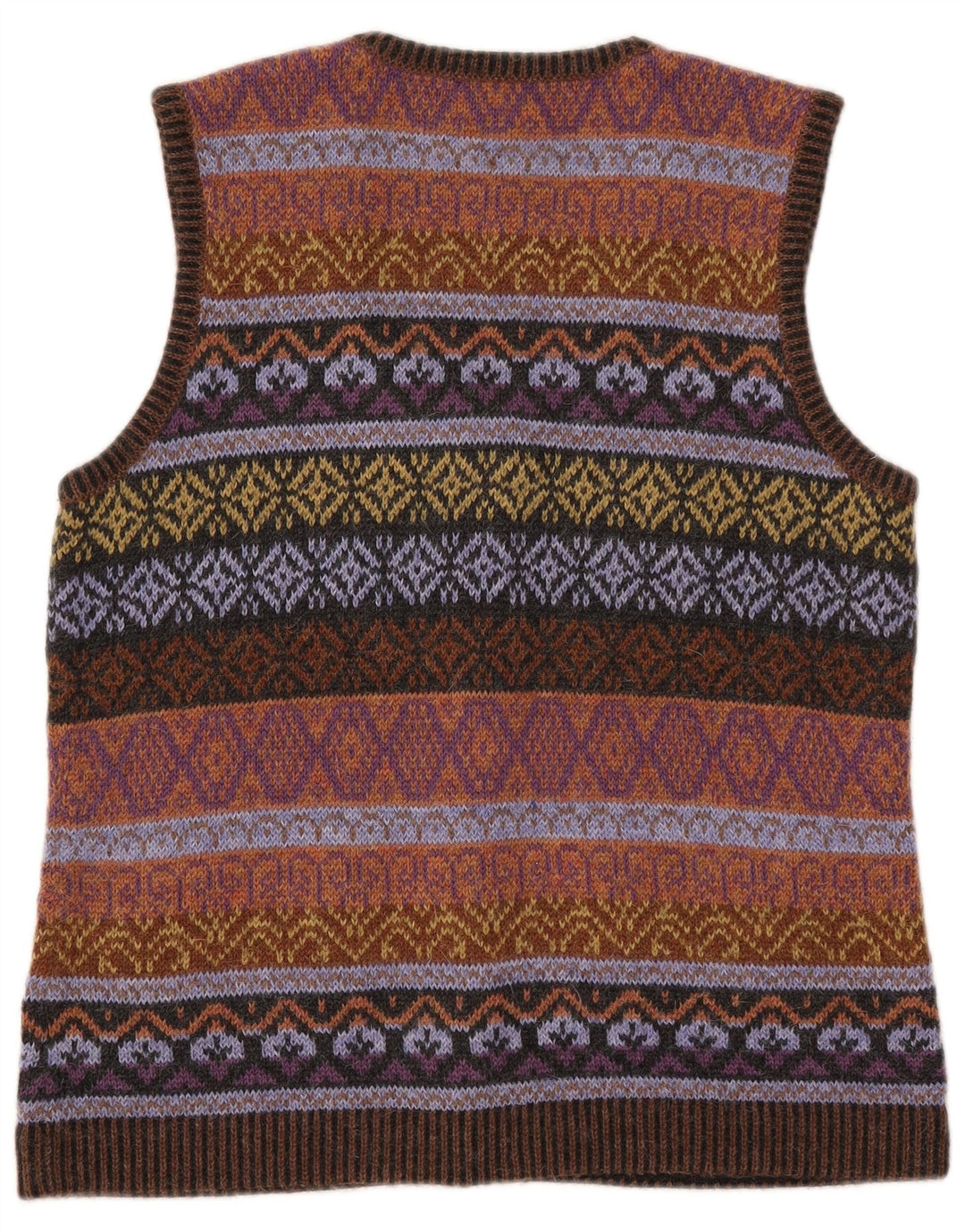 PETER HAHN Ženski džemper bez rukava UK 16 Large Brown Fair Isle