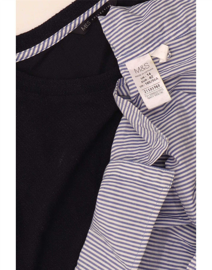 Marks & Spencer ženska majica dugih rukava UK 14 velikih tamnoplavih blokova