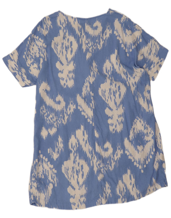 Marks & Spencer ženska šator haljina UK 16 Large plava geometrijska posteljina