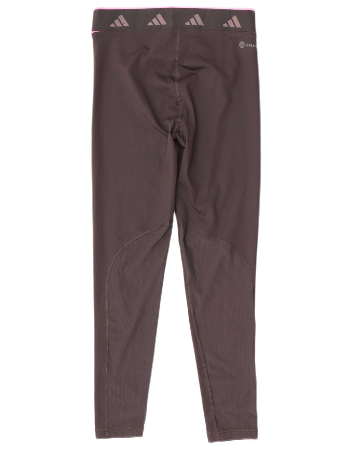 Adidas ženske Aeroready grafičke tajice UK 8/10 male sive poliester