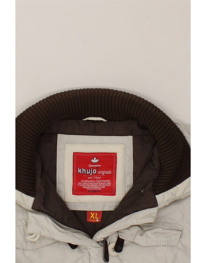 KHUJO Womens Windbreaker Jacket UK 18 XL Grey Cotton Vintage KHUJO and Second-Hand KHUJO from Messina Hembry 